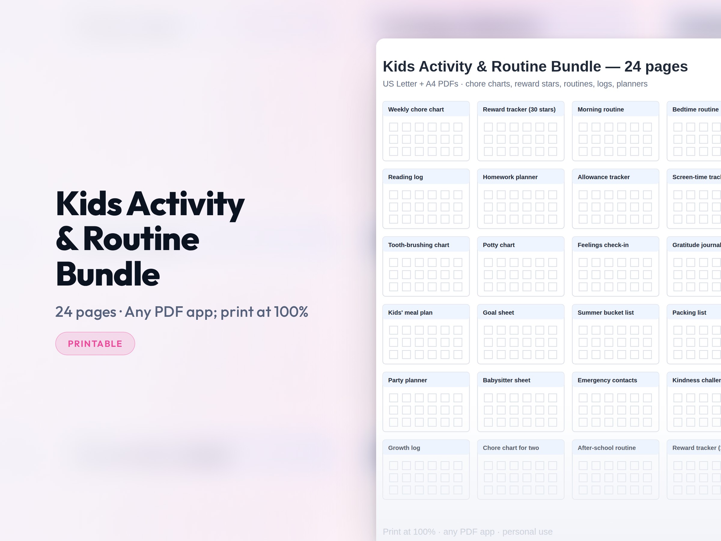 Kids Activity & Routine Bundle shown on a device